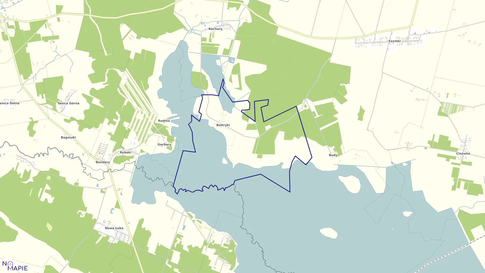 Mapa obrębu BOŁTRYKI w gminie Michałowo
