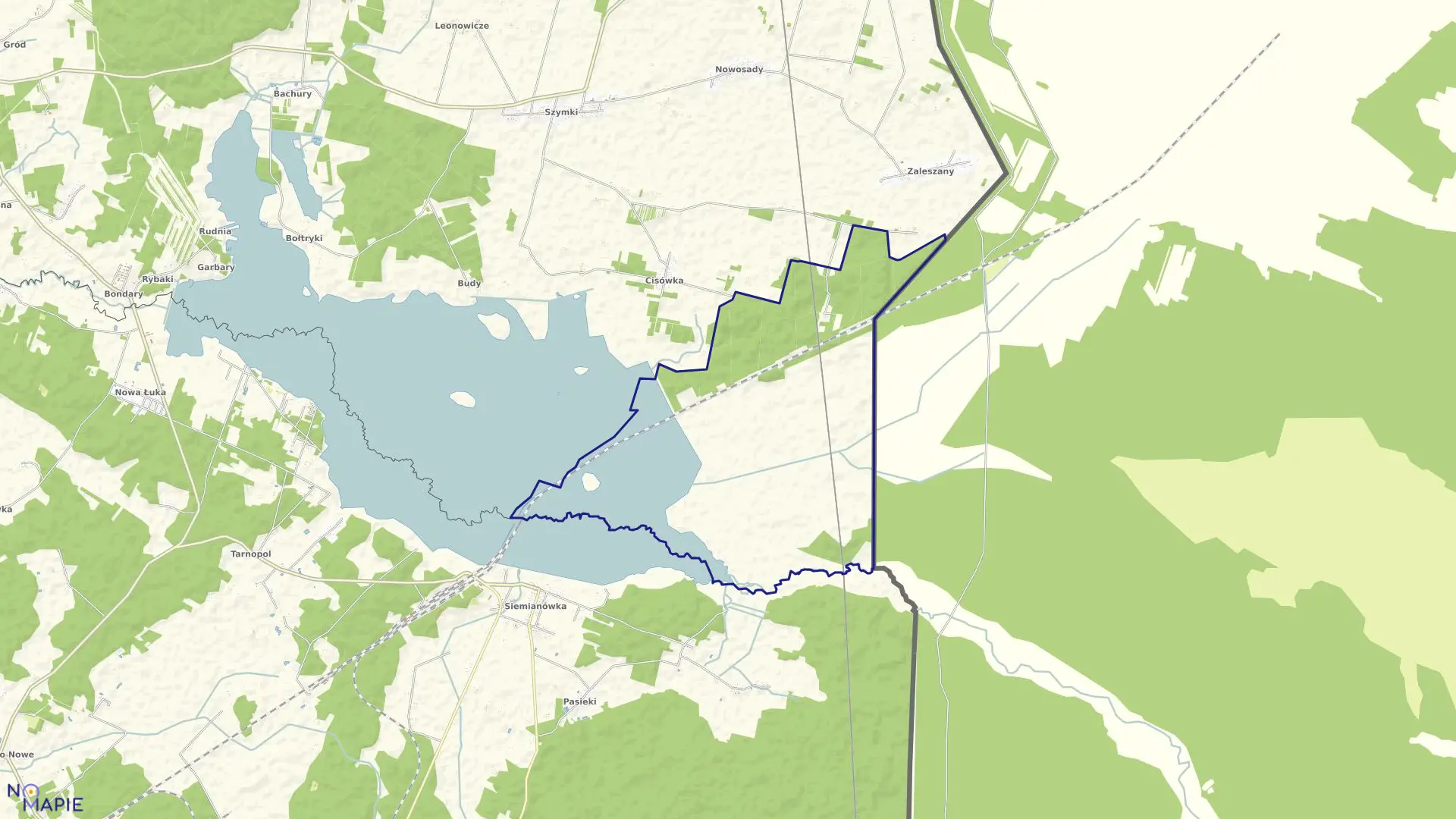 Mapa obrębu BRZEZINA w gminie Michałowo